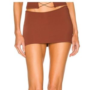 Brand New Miaou Elektra Mini Skirt in Cinnamon